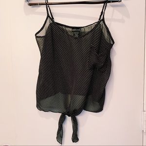 Sheer Black Polka Dot Tank Top